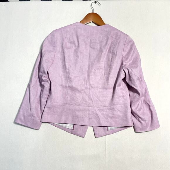 Express Women's Lilac Linen Blend Single Button Blazer Jacket - Size 6 - Picture 3 of 8